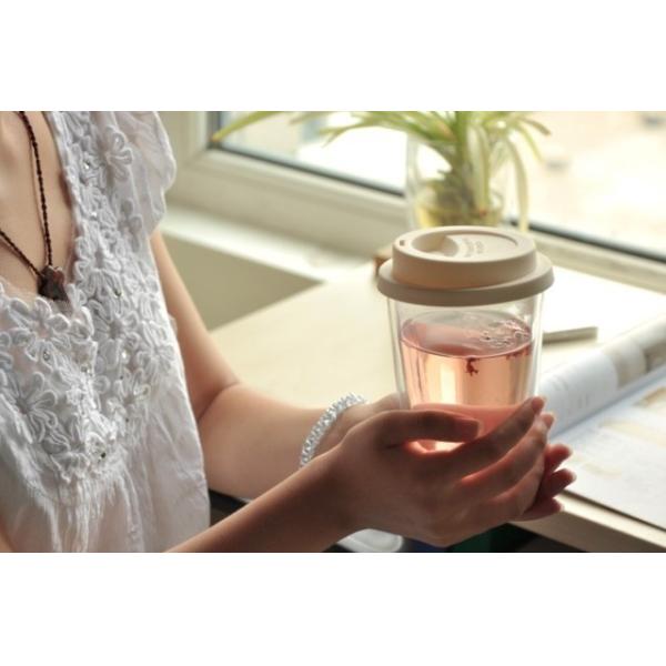 Вручите надутой стене двойника 12оз Тумблер стеклянной чашки многоразовый с крышкой силикона