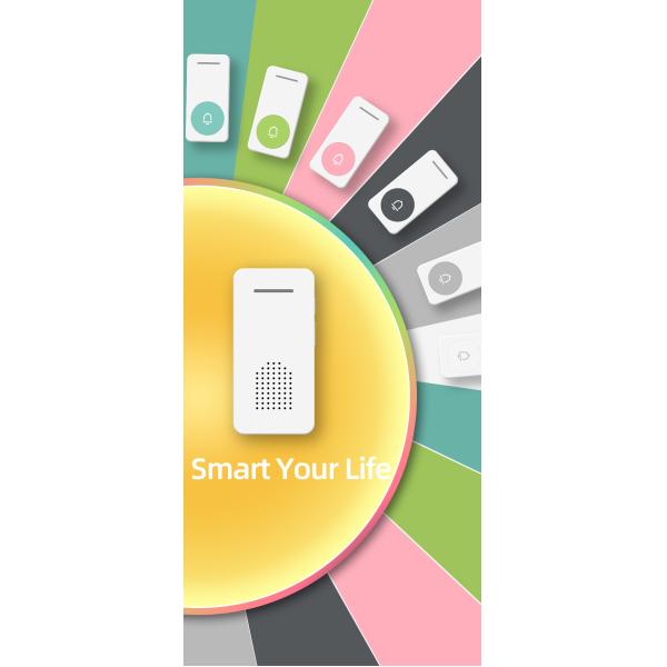 IPX4 водонепроницаемость 200 м Видео дверной звонок беспроводной длинной дальности 6 цветов