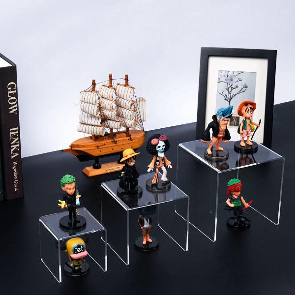 Stair Clear Acrylic Display Stand Riser Pedestals For Laptop 5mm Thickness