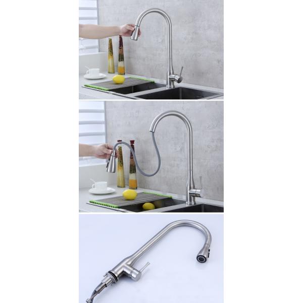 360 Swivel Deck Mounted Silver Kitchen Faucets Tap Hot Cold Mixer Single Handle