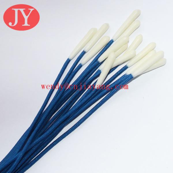 white color wholesale custom logo polyester cord with metal aglets yeezy