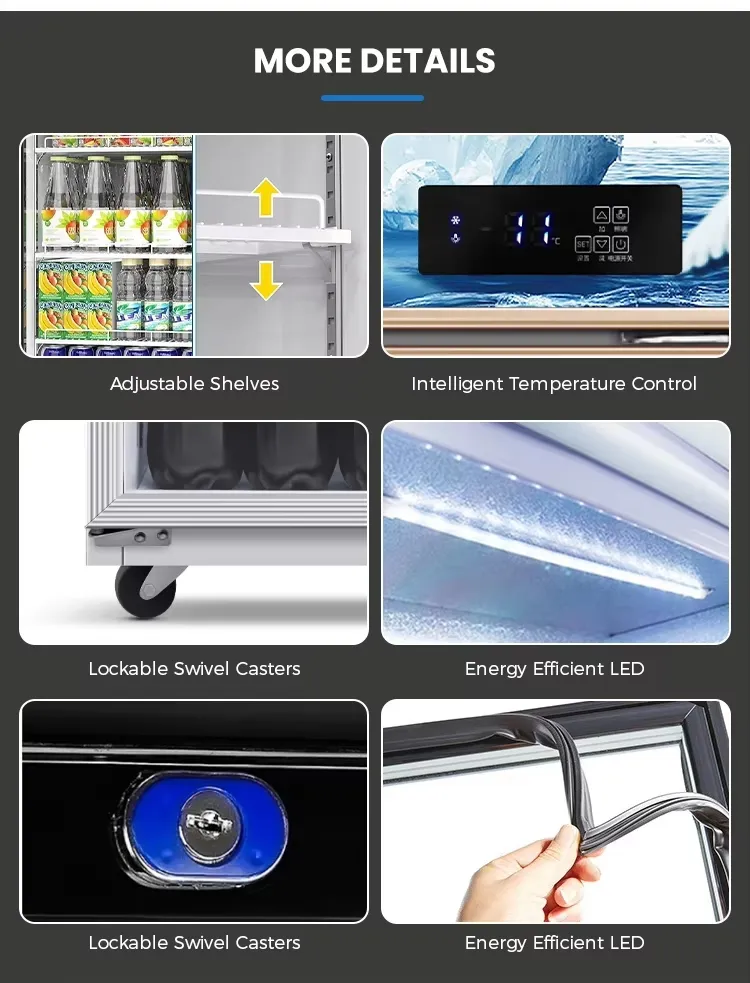 1300L Upright Beverage Cooler Single Temperature Refrigerated Beverage Cooler Commercial