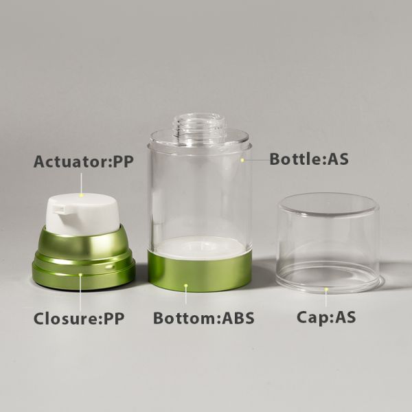 Factory Wholesale Luxury Empty 100ml 150ml 120ml ABS AS Airless Pump Bottle Customized Matte Glossy Silver UV Supplier