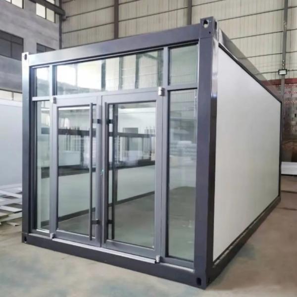 20ft Glass Curtain Wall Pre Fab Container Homes For Shops Show Room