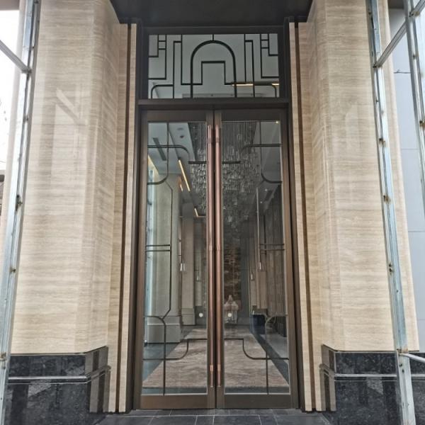 Hairline Finish Main Door SS Decorative Entry Door Ornamental Entryway