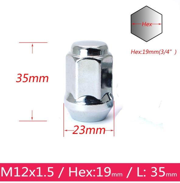 Ford Focus Car Acorn Lug Nuts Width 23 Millimeter With Certification ISO9000