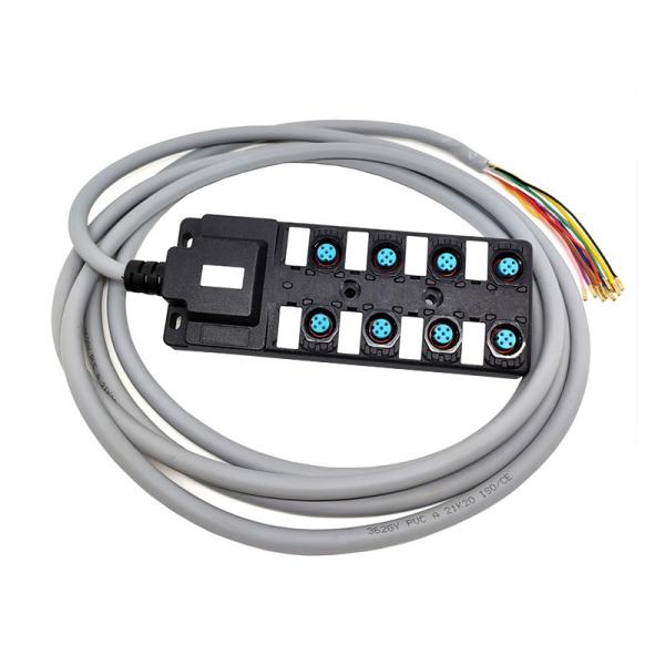 Dual Channel Industrial Sensor Distribution Box 8 Port NPN M12 Junction Box