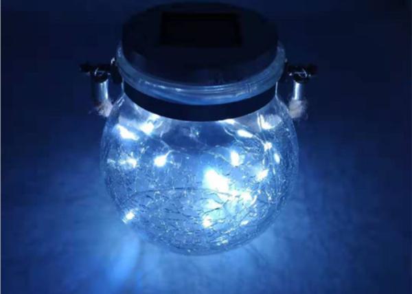 Decorative Colorful Solar Powered Yard Lights Crack Night Light Garden Bottle Hanging