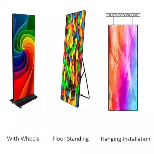 LED Poster Display 64X64 Module Resolution LED Poster Display SMD2121 Chips Die Casting Aluminum Cabinet