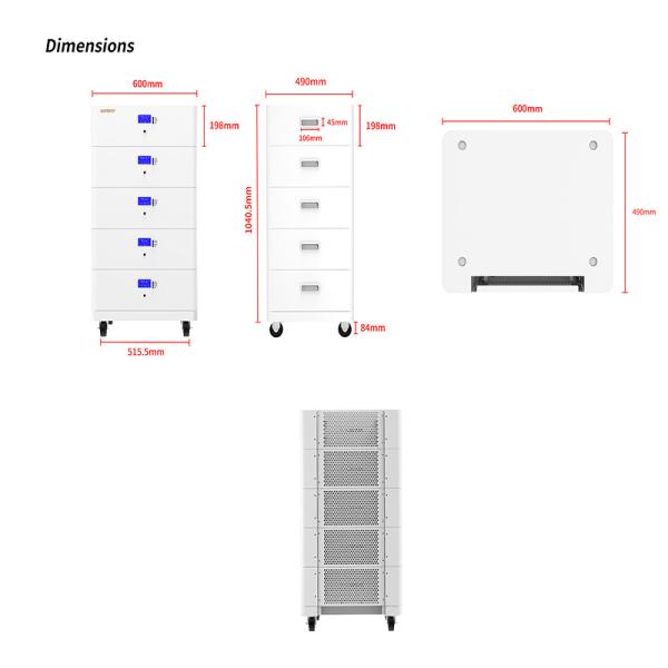 Indoor Outdoor 5KW To 200KW Stackable Solar Batteries With WiFi Communication