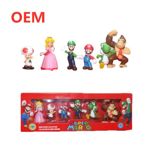 Мини-фигурки Верховный ПВХ Action Figure Модель 6 штук набор Mario Toy Manufacturer