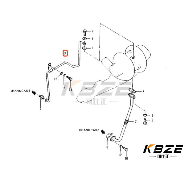 CATERPILLAR S4K 3064 CA5I7856 5I-7856 5I7856 ТУРБОЗАВИТЕЛЬНЫЙ ОЛЕЙНЫЙ ТУБ для экскаватора E311