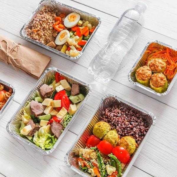 Tin Box Aluminum Foil Container Food Packaging Disposable Cooking Meal Take Away Tray With Lid