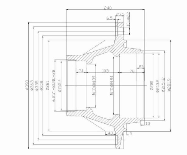 TS16949 Certificate 20 Ton Fuwa Semi Trailer Wheel Hub