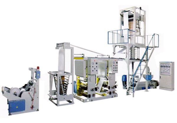 PE Film Extrusion Printing Machine , 2 In 1 Double Colors Blown Film Plant
