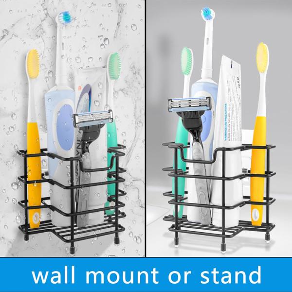 Wall Mount Stainless Steel Toothbrush Holder Tooth Brush Stand for Electric Toothbrushes