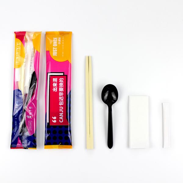 Eco-friendly PLA Cutlery Set for Restaurants Includes Spoon Cutlery Bag and Chopsticks