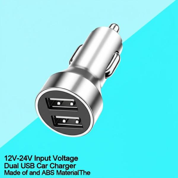 Cargador de coche USB dual de 12V-24V con salida de 2.4A 3.0A para EU AU UK US