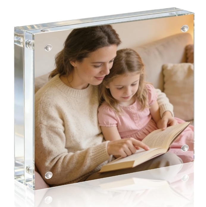 Custom Size Clear Magnetic Acrylic Frames 4x4 Inches  For Table Top Display