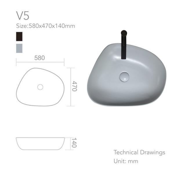 таз изделий незакономерности 580*470*140mm санитарный с низкопробной стойкой