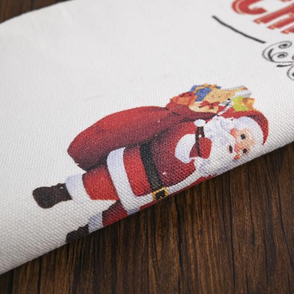 Customized Logo 2022 Christmas Drawstring Sacks 100% Cotton Santa Stockings Candy Nuts Gift Package Bag