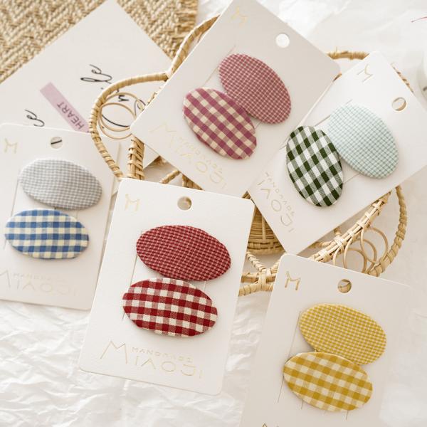 Girls baby hair clip set DIY INS cute BB clip candy color plaid hair clip wholesale accessories