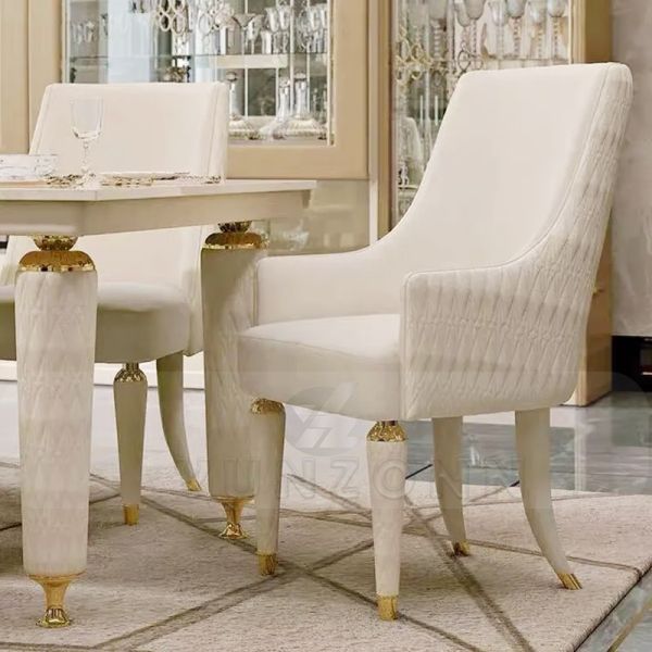 Hot Sale Modern Leather Dining Chair for Indoor & Outdoor Use with Stainless Steel Armrests for Hotels and Living Rooms