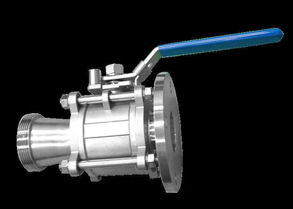 Low Torque  Manual  Sanitary Ball Valves External Surface Sand Blasting Finishing