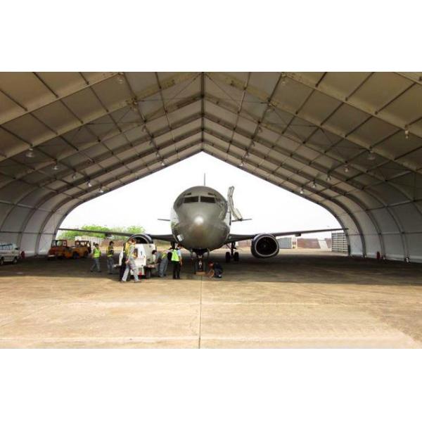 Outdoor Aircraft Hangar Tent , Temporary Garage Tent High Level Industrial Door Design