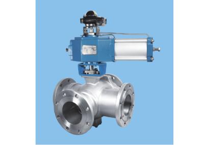 Ss Instrumentation Control Valves , High Temp Electric Actuated Four Way Ball Valve