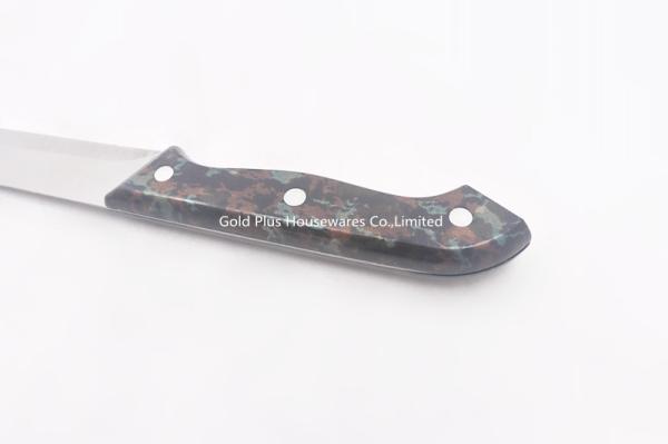 Handle Grip Heavy Duty Straight Edge Kitchen Knife For Meat Fish Chicken