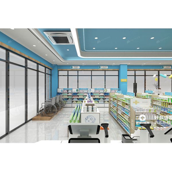09-SYZSS002 Pharmacy Decor Branding Shop Display Furniture Pharmacy Display for Medicine Shop Interior Design