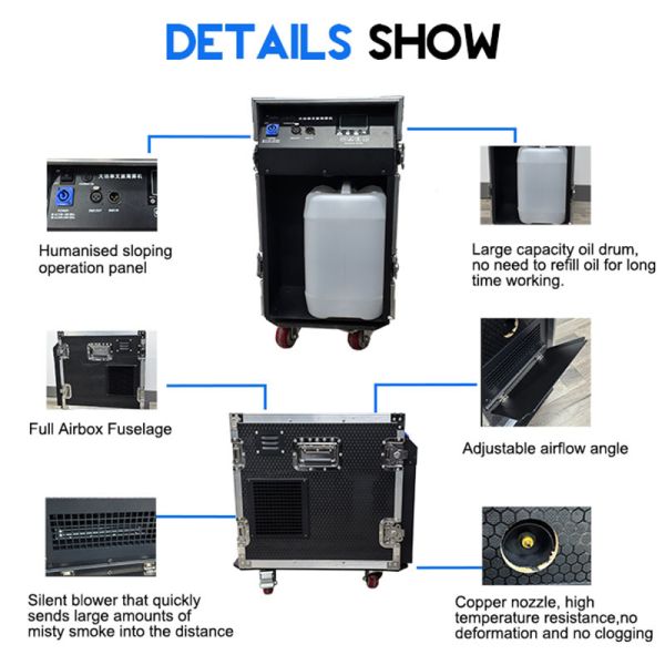 3000W Power Outdoor Fog Machine with DMX512 Control and IP54 Rated for Concerts and Industrial Use
