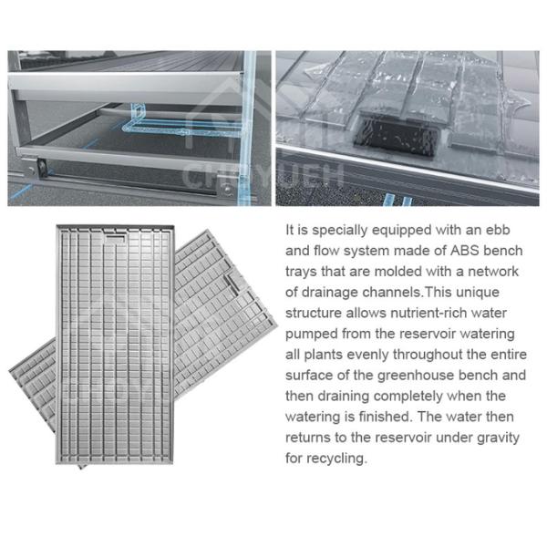 Hydroponic EBB And Flow Tray Grow Table System Agriculture Nursery Planting Flood Table ABSTray Rolling Bench Tray