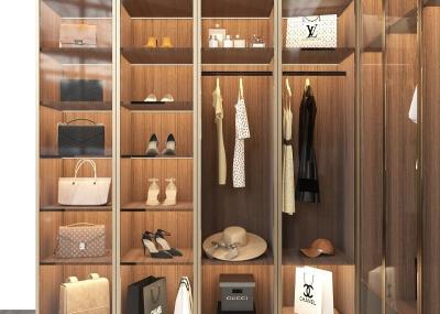 Single Sided Aluminum Profile Walk In Closet With Glass Doors Storage Systems