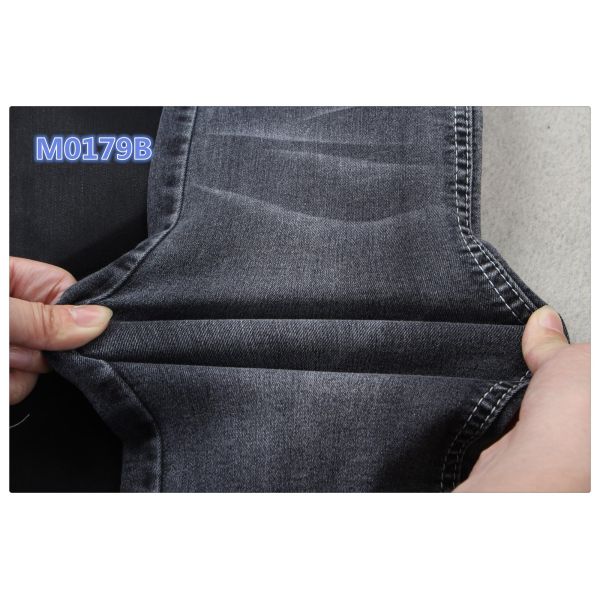 Super Stretch Cotton Polyester Spandex Black Denim Jeans Fabric