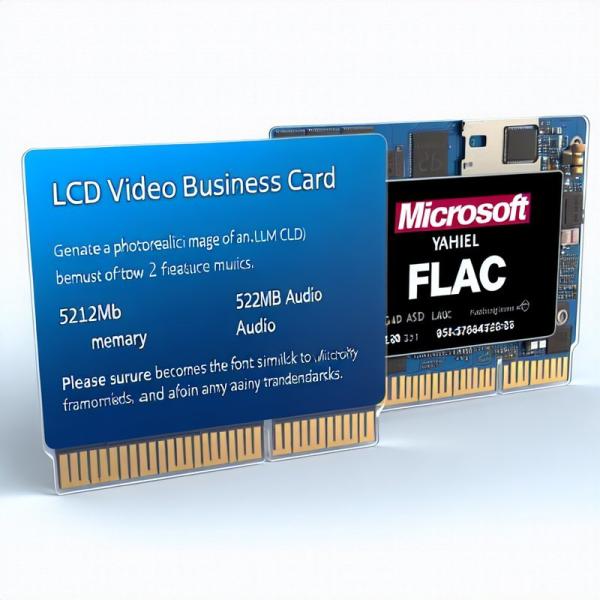 Experience the Best of Both Worlds with 512MB Memory and FLAC Audio Format LCD Video Business Cards