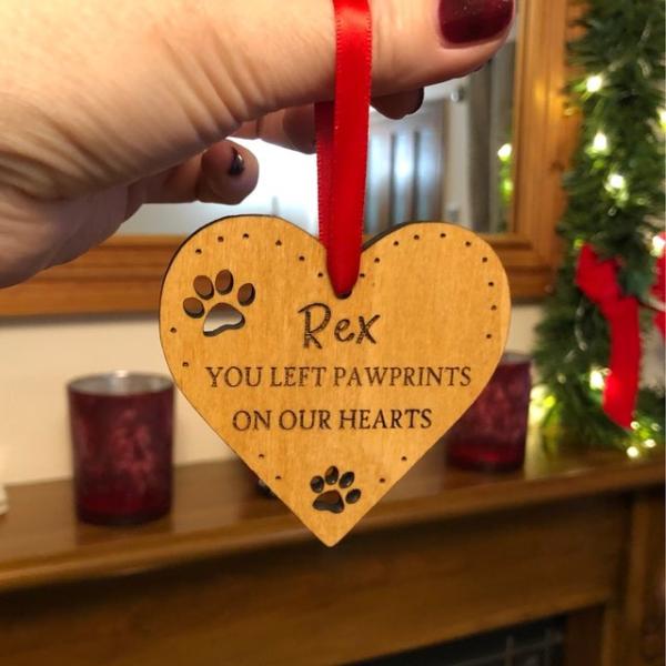 Paw Prints Personalised Dog Christmas Baubles 7.5cm Wide OEM ODM