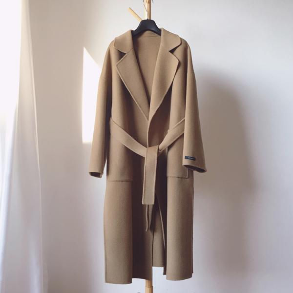 Средняя длина тонкое шерстяное пальто для женщин Конец кашемирного пальто Стандартная толщина поддержка
