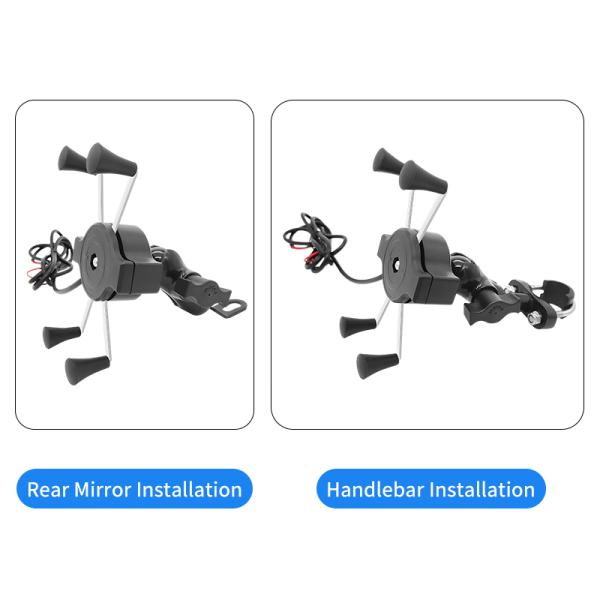 MORFAYER Dirt Bike Cell Phone Mount , 140cm 12W Bicycle Cell Phone Holder