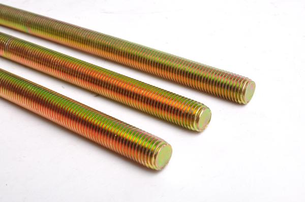 Left Hand All Thread Rod High Holding Power Yellow Surface Easy Install