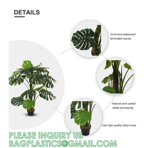 Artificial Monstera Deliciosa Plant, 5ft Potted Faux Tree with 15 Verdant Fake Leaves, Swiss Cheese Plant for Home