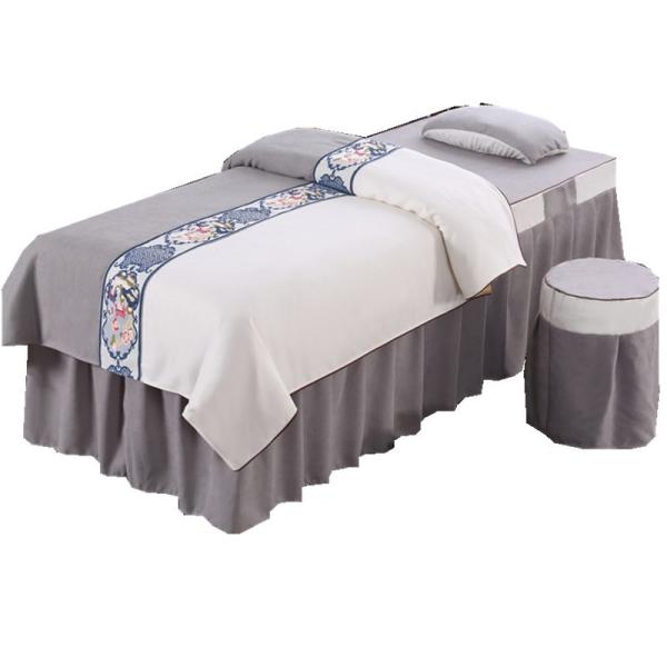 Modern Style Massage Table Sheet Cover Set Luxury Spa Pure Microfiber 4 Piece Bedding