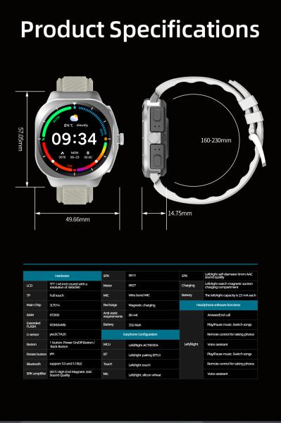 Z19 Smartwatch 2 In 1 Wireless With BT Calling Heart Rate Monitoring Silicone Band