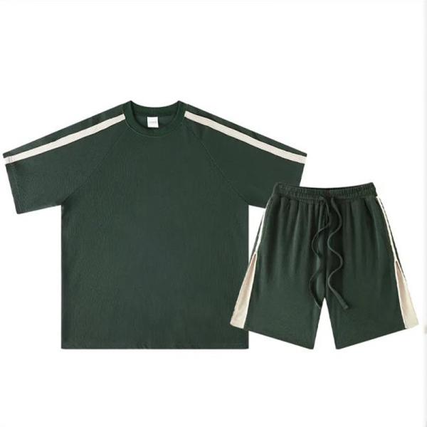 100% Cotton Mens Short Sets 2 Piece Outfits Fashion Summer Tracksuits
