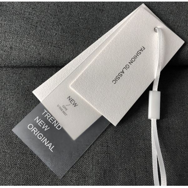 Gelebor ISO9001 Clothing Tag Label Embossing Clothes Hang Tag Ivory White