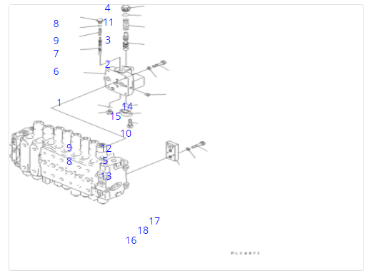 Клапан сброса экскаватора PC200-6 PC200-7, клапан 723-40-70100 гидравлического давления регулируя