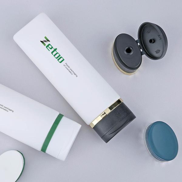 PE Sunscreen Tube Packaging Customized Refillable Cosmetic Tubes White With Flip Top Cap