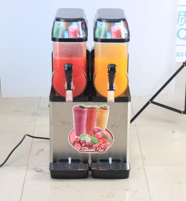 Ice Drink Beverage Commercial Slush Machine Red Stainless Steel With 2 Tanks