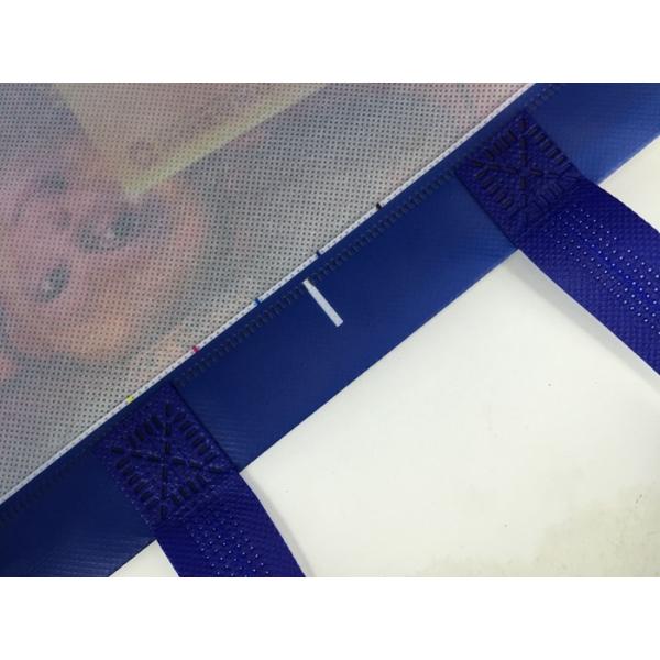 Blue non woven foldable laminated shopping bag custom logo/bank logo
